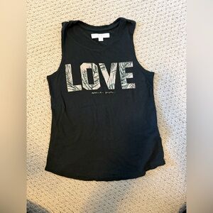 Spiritual Gangster Palm Love Forest Green Tank Tee Muscle Sz XS